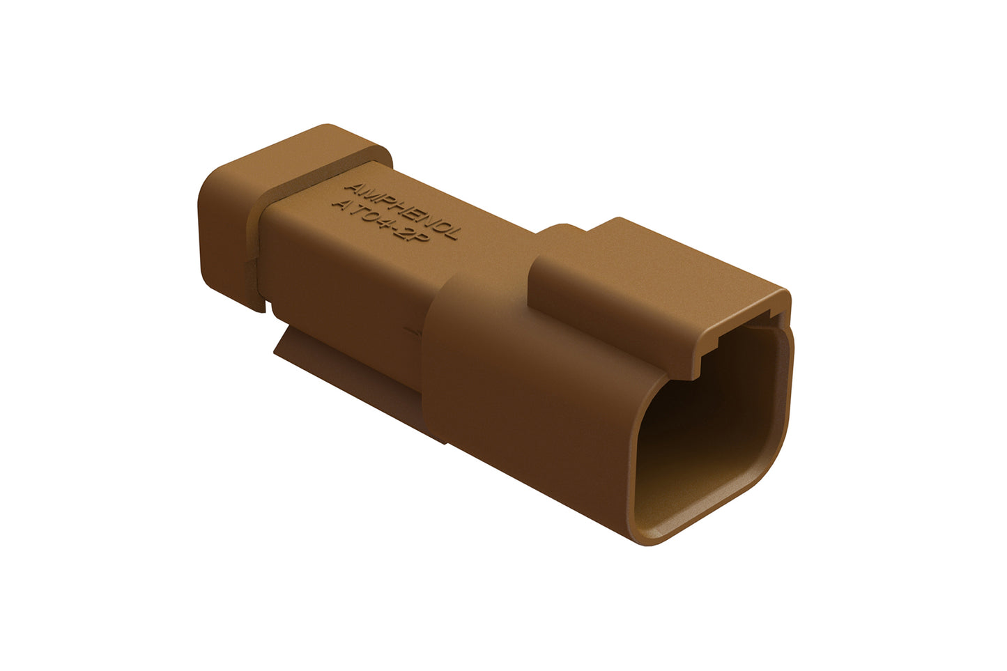 AT04-2P-MM01BRN 2-Way Receptacle, Male Connector with Reduced Diameter Seal (E-Seal) and End Cap, Brown