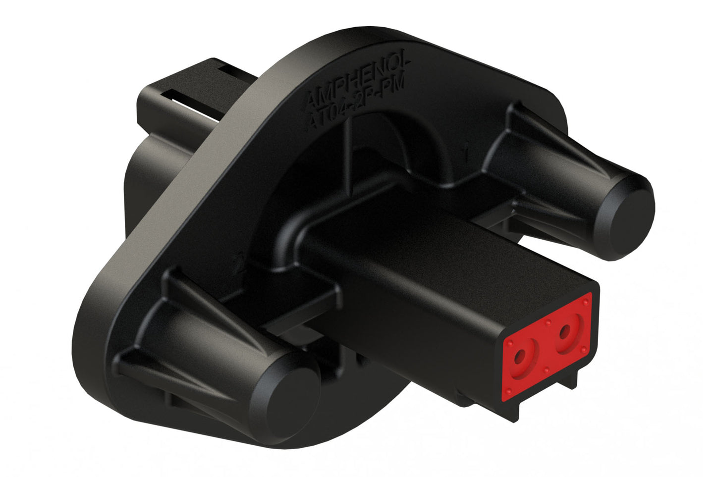 AT04-2P-PM11 2 Position Receptacle, Pin, Nickel, Panel Mount, Self-Threading