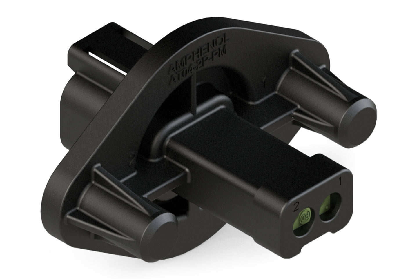 AT04-2P-PM14 2 Position Receptacle, Pin, Nickel, Panel Mount, Self-Threading, Reduced Diameter Seal, Cap