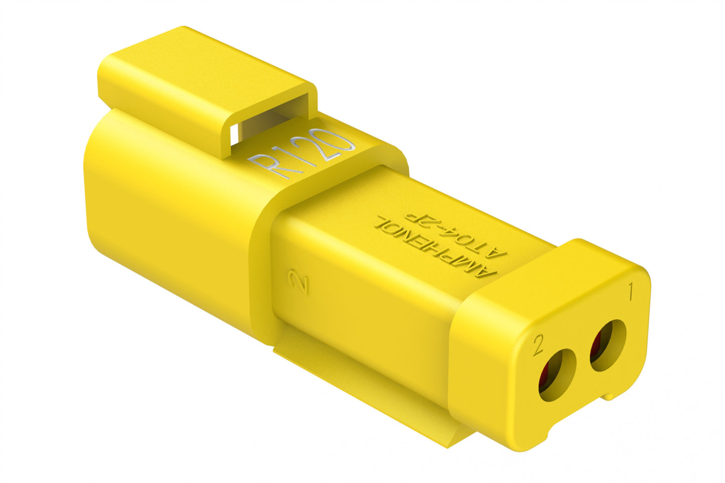 AT04-2P-R120YEL 2-Way Receptacle, 120 OHM Resistor, Yellow ( Standard Wedgelock included) NOTE: Resistor is between A and B Position