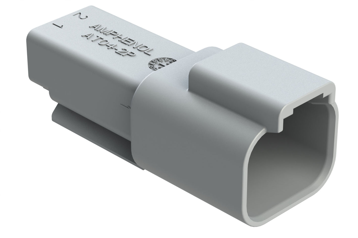 AT04-2P-RD01 2-Way Receptacle, Male Connector with Reduced Diameter Seal (E-Seal). DT04-2P-C015