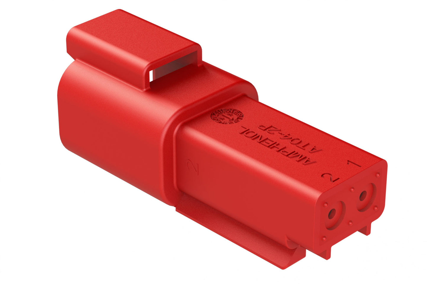 AT04-2P-RED 2-Way Receptacle, Male Connector, Red