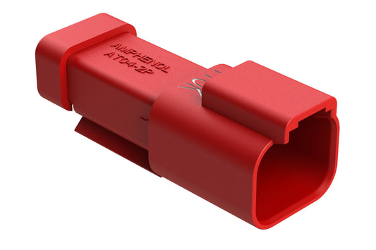 AT04-2P-THM10K 2-Way, Receptacle, 10K OHM Thermistor, NI Pins, Wedgelock, Endcap, Solid Seal, Laser markings. Red