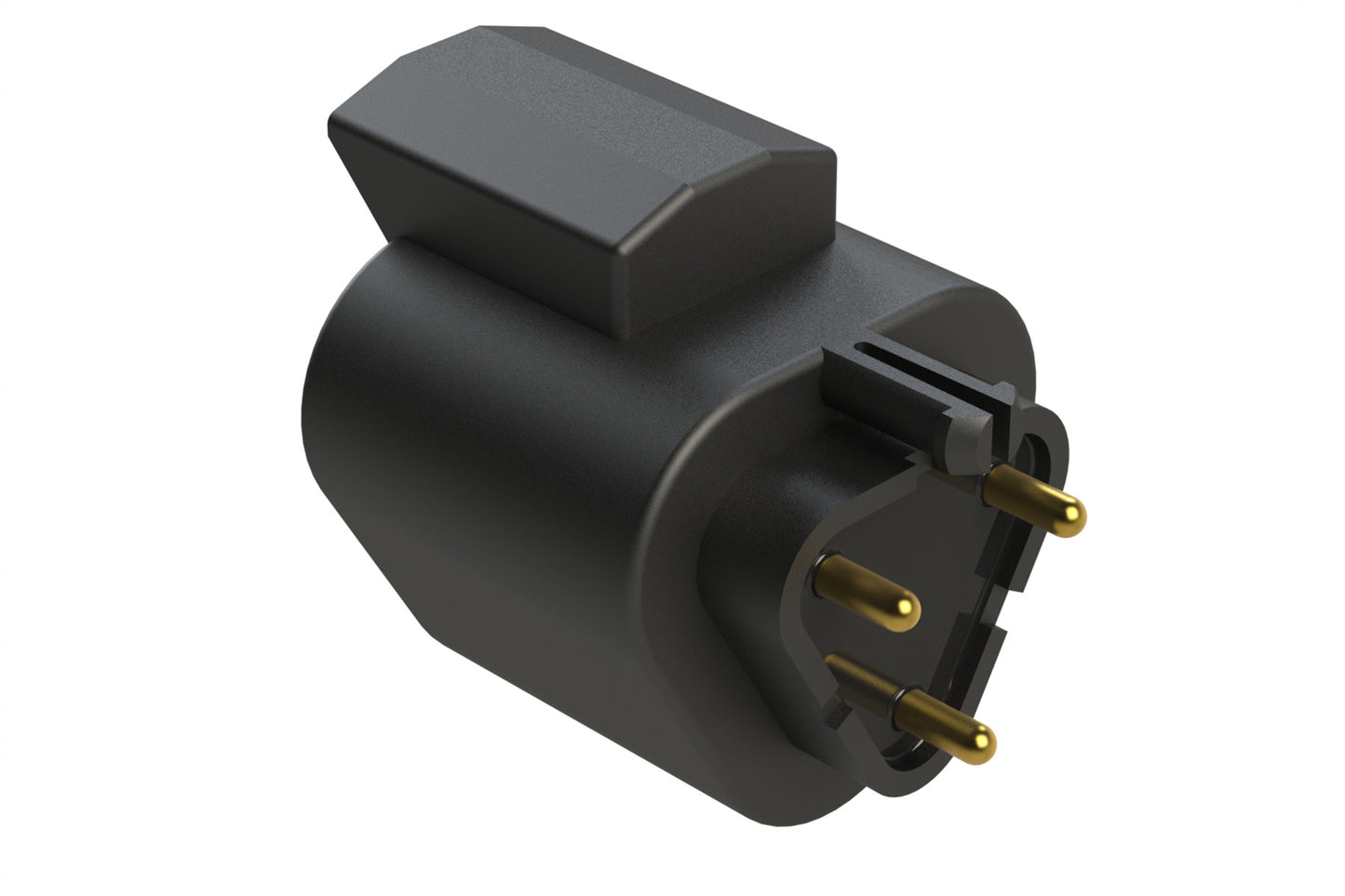 AT04-3P-BM02J1939 3 Position PCB Receptacle, Pin, Straight, Gold Plated, Snap-Fit, Potted, Keyed J1939, Black