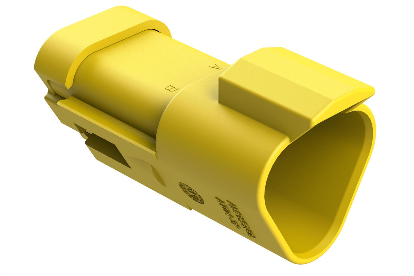AT04-3P-EC01YEL 3-Way Receptacle, Male Connector with End Cap, Yellow