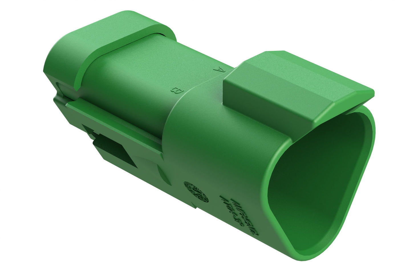 AT04-3P-MM01GRN 3-Way Receptacle, Male Connector with Reduced Diameter Seal (E-Seal) and End Cap, Green
