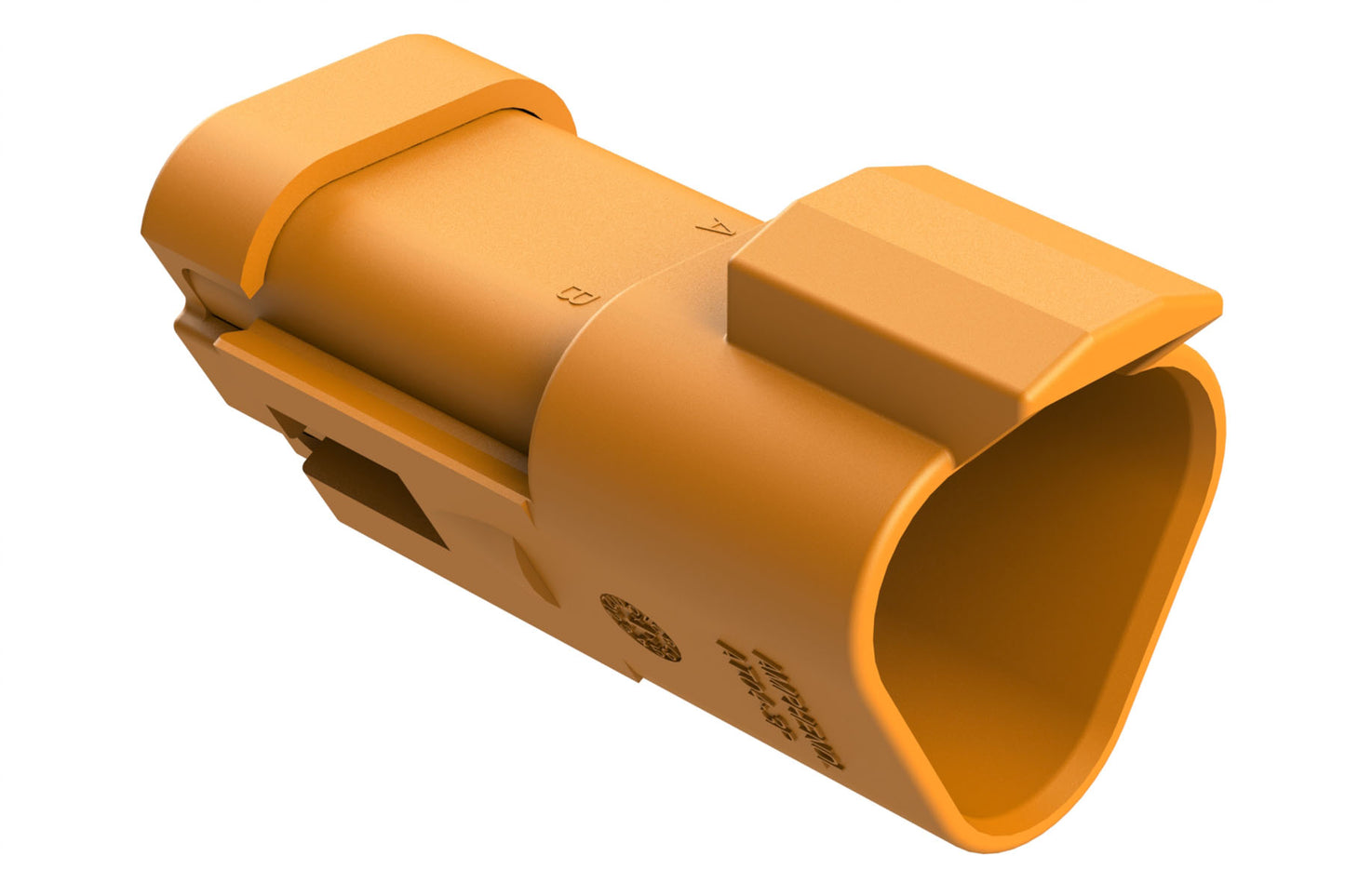 AT04-3P-MM01ORG 3-Way Receptacle, Male Connector with Reduced Diameter Seal (E-Seal) and End Cap, Orange