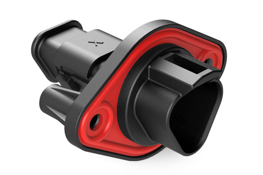 AT04-3P-PM15 3 Position Receptacle, Pin, Panel Mount, Self-Threading, Strain Relief