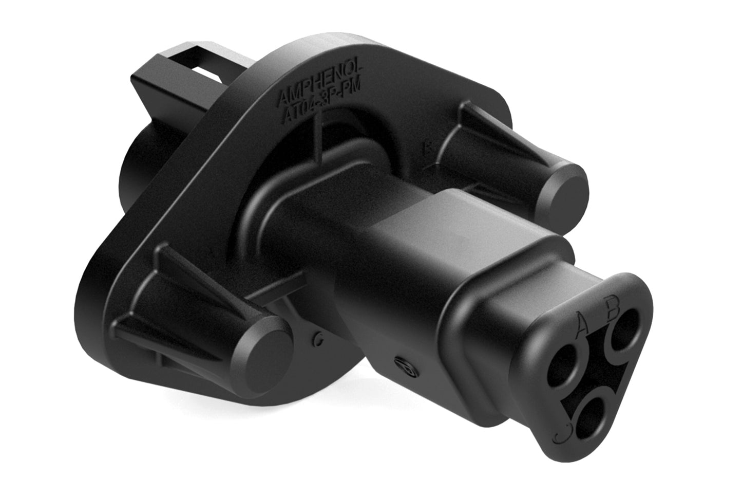 AT04-3P-PM16 3 Position Receptacle, Pin, Panel Mount, Self-Threading, Reduced Diameter Seal, Strain Relief