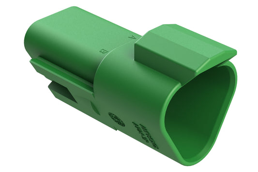 AT04-3P-RD01GRN 3-Way Receptacle, Black Male Connector with Reduced Diameter Seal (E-Seal), Green