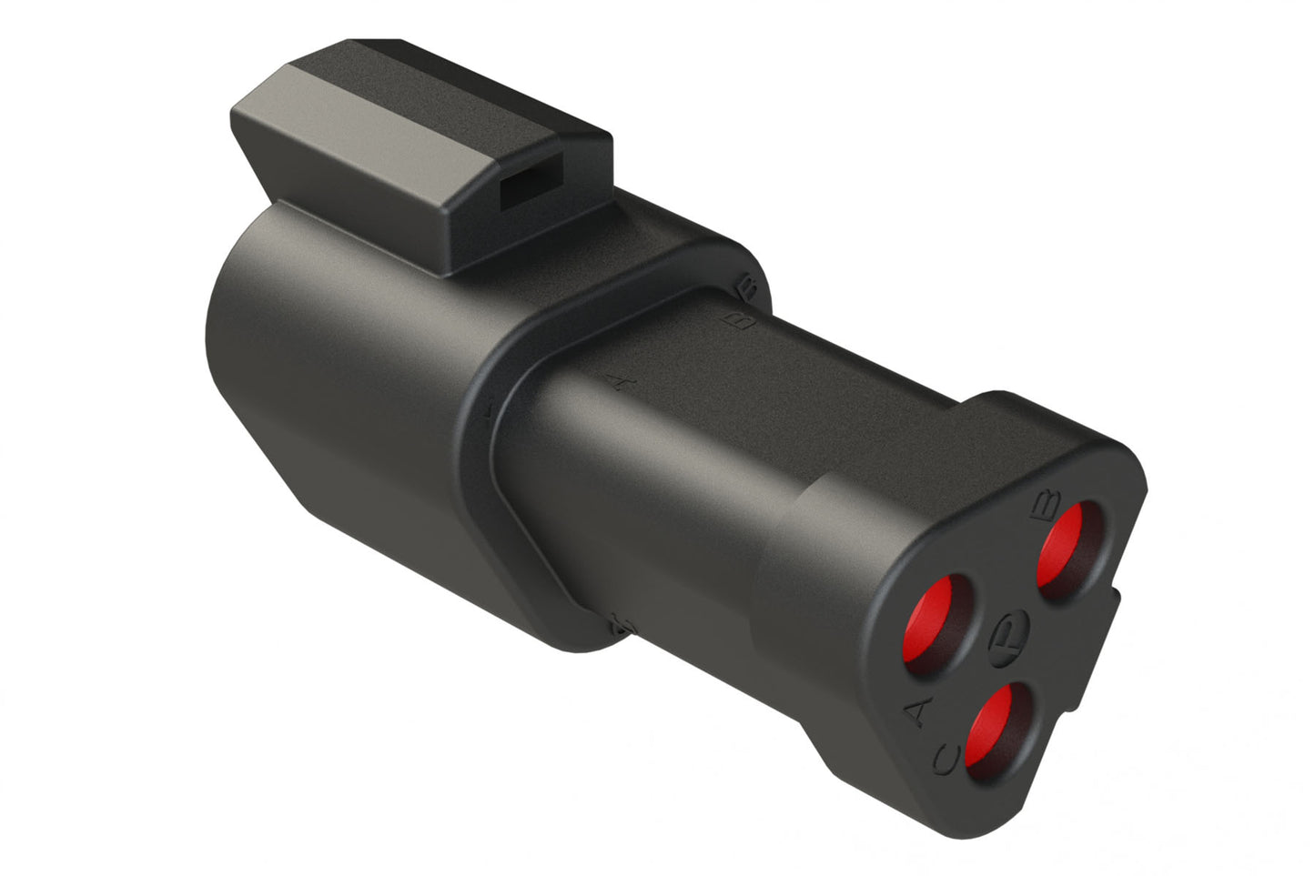 AT04-3P-RJ120BK 3-Way Receptacle, Black Male Connector with 120 OHM Terminating Resistor (J1939). DT04-3P-EP10
