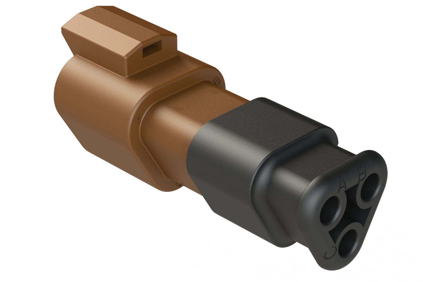 AT04-3P-SR02BRN 3-Way Receptacle Male Connector with Reduced Diameter Seal, Brown