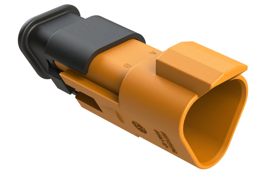 AT04-3P-SR02ORG 3-Way Receptacle Male Connector with Reduced Diameter Seal, Orange