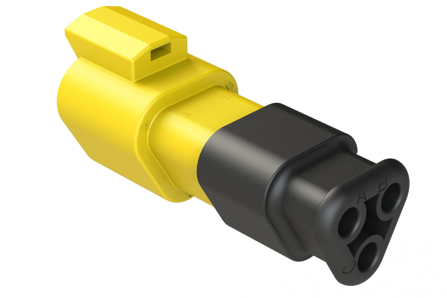 AT04-3P-SR02YEL 3-Way Receptacle Male Connector with Reduced Diameter Seal, Yellow