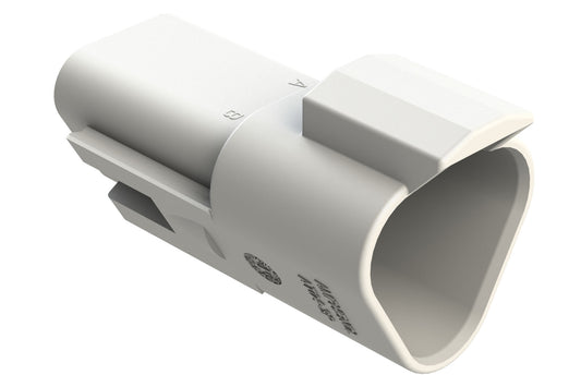 AT04-3P-WHT 3-Way Receptacle, Male Connector, White