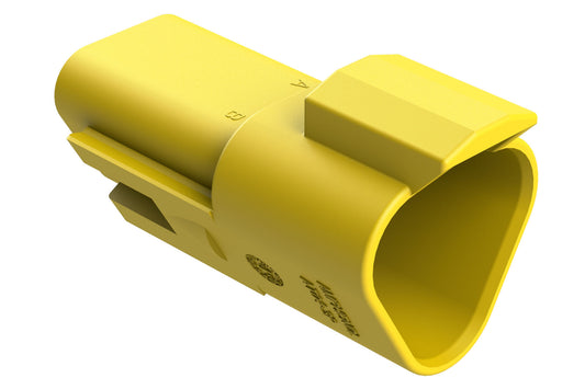 AT04-3P-YEL 3-Way Receptacle, Male Connector, Yellow