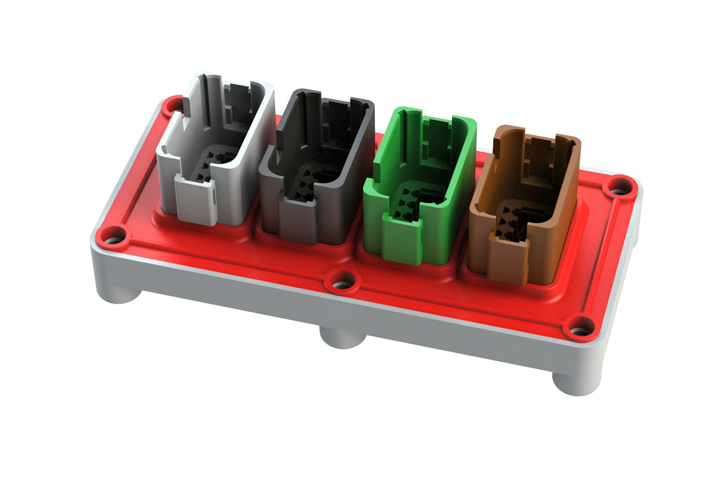 AT04-48P-B016 48 Position Panel Mount Receptacle, SIZE 16 Pin Contacts, Keyed A/B/C/D, Sealed Flange. DT04-48P-B016