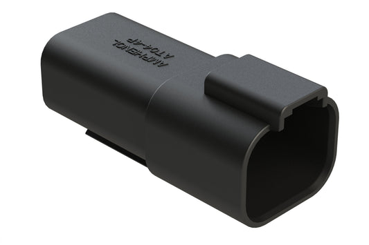 AT04-4P-BLK 4-Way Receptacle, Male Connector, Black. DT04-4P-E004