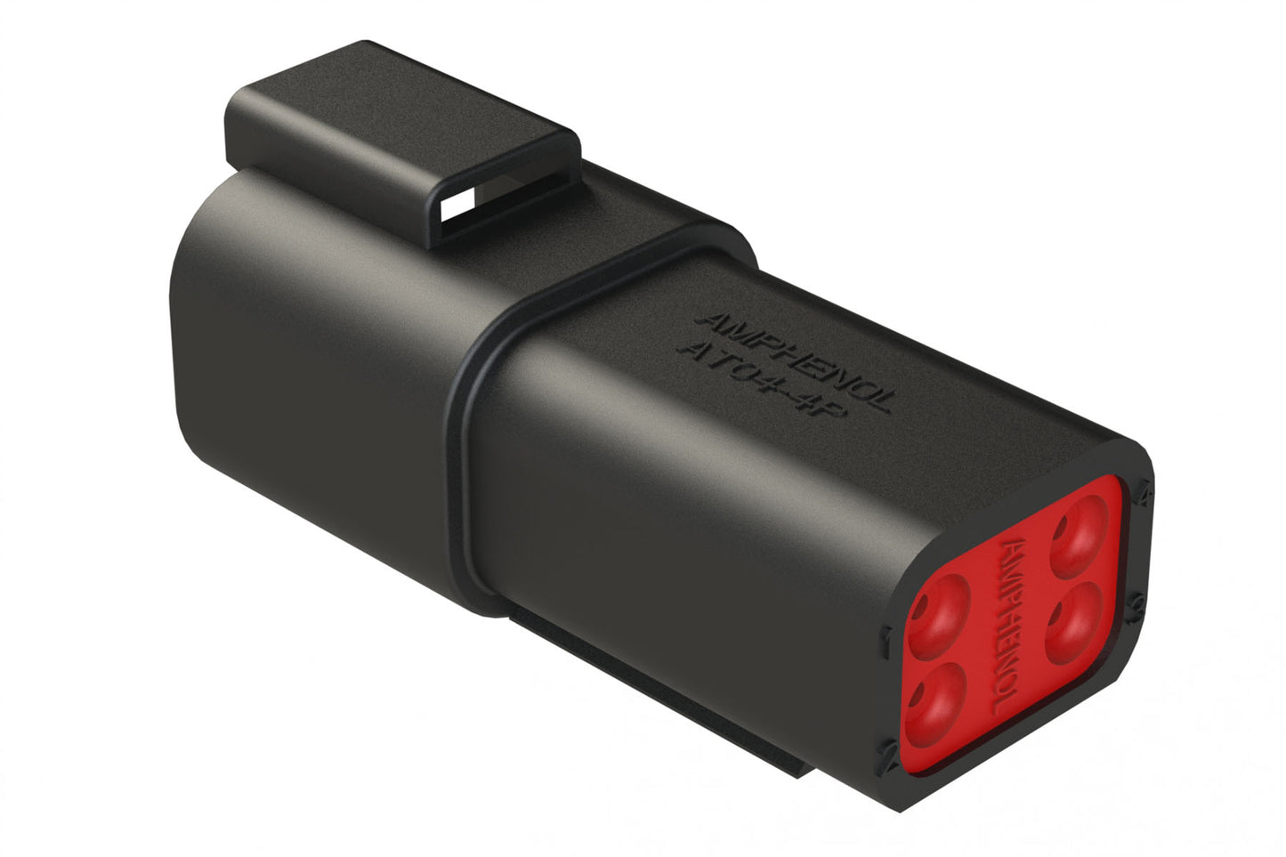 AT04-4P-BLK 4-Way Receptacle, Male Connector, Black. DT04-4P-E004