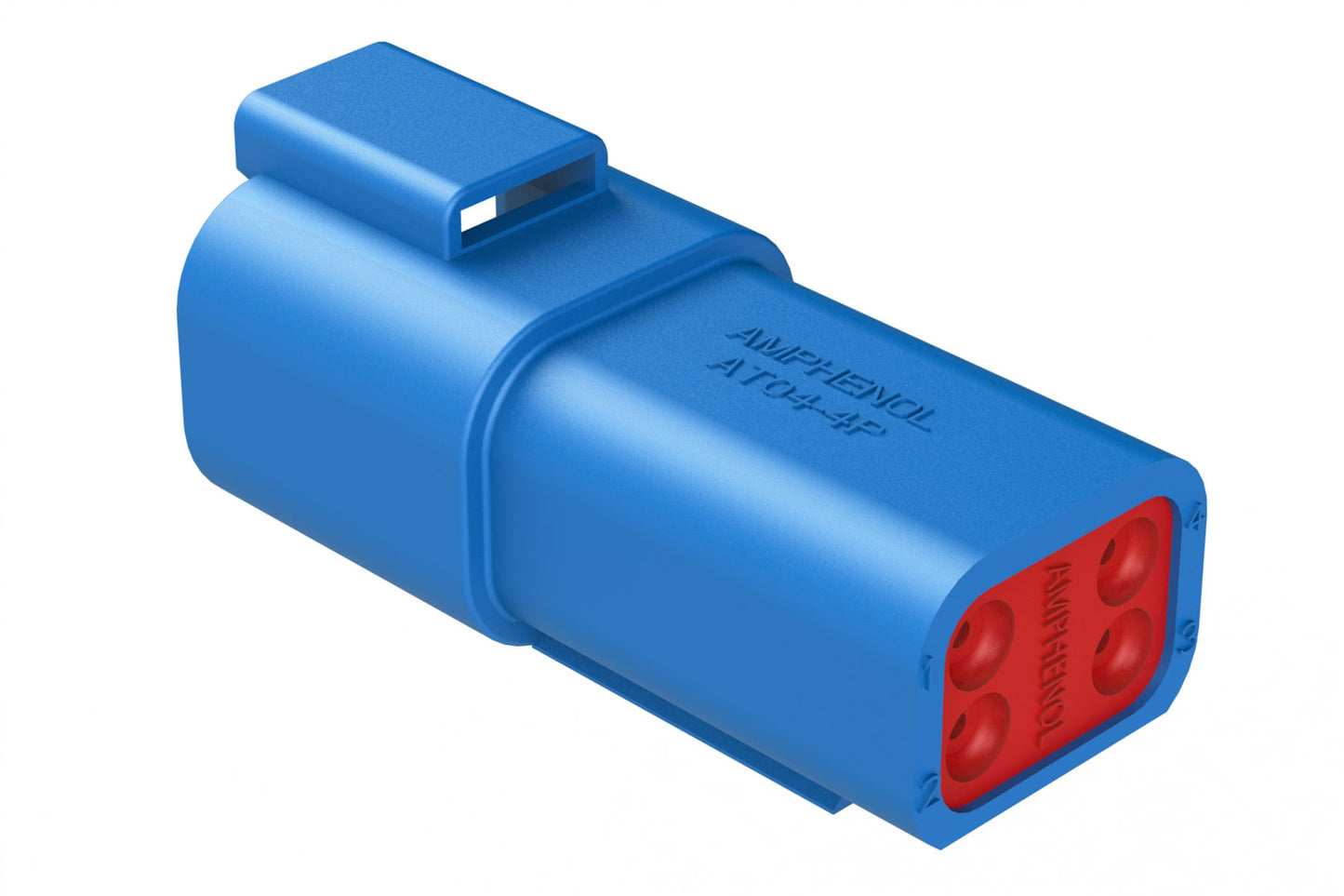 AT04-4P-BLU 4-Way Receptacle, Male Connector, Blue