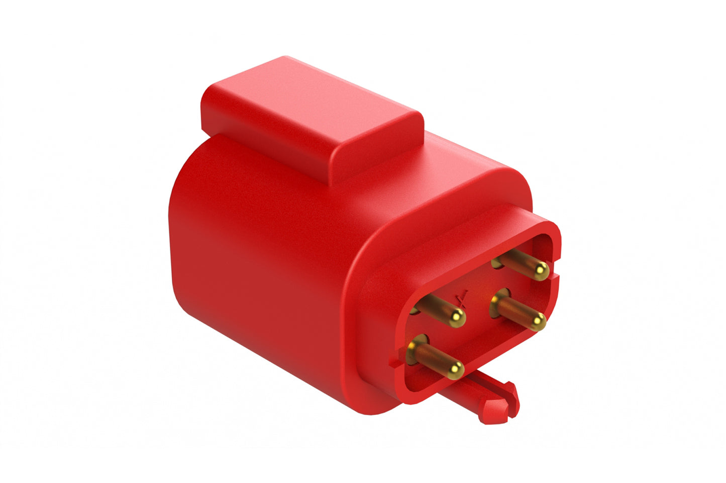 AT04-4P-BM01RED 4 Position PCB Flangeless (Snap Fit) Board Mount Receptacle, Pin, Gold Plated Contacts Included, No Potting, Red