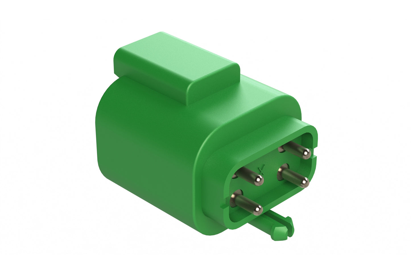 AT04-4P-BM03GRN 4 Position PCB Flangeless (Snap Fit) Board Mount Receptacle, Pin, Nickel Contact Plating, No Potting, Green