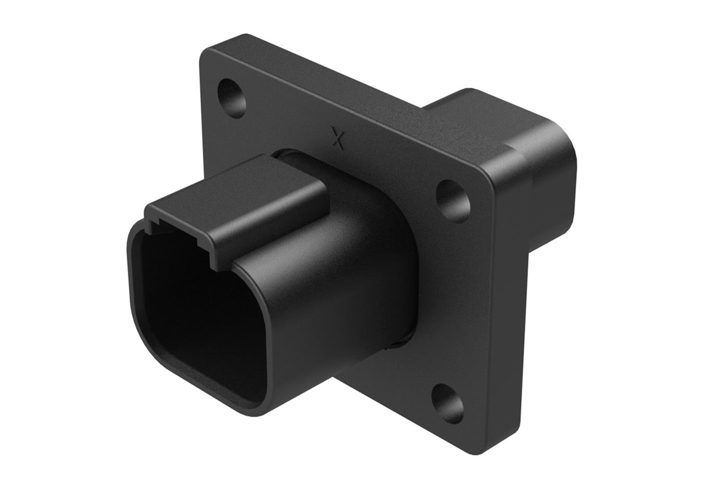 AT04-4P-CL06 4 Position Receptacle Flange Mount Connector, Pin, Black, Reduced Diameter Seal. DT04-4P-CL06