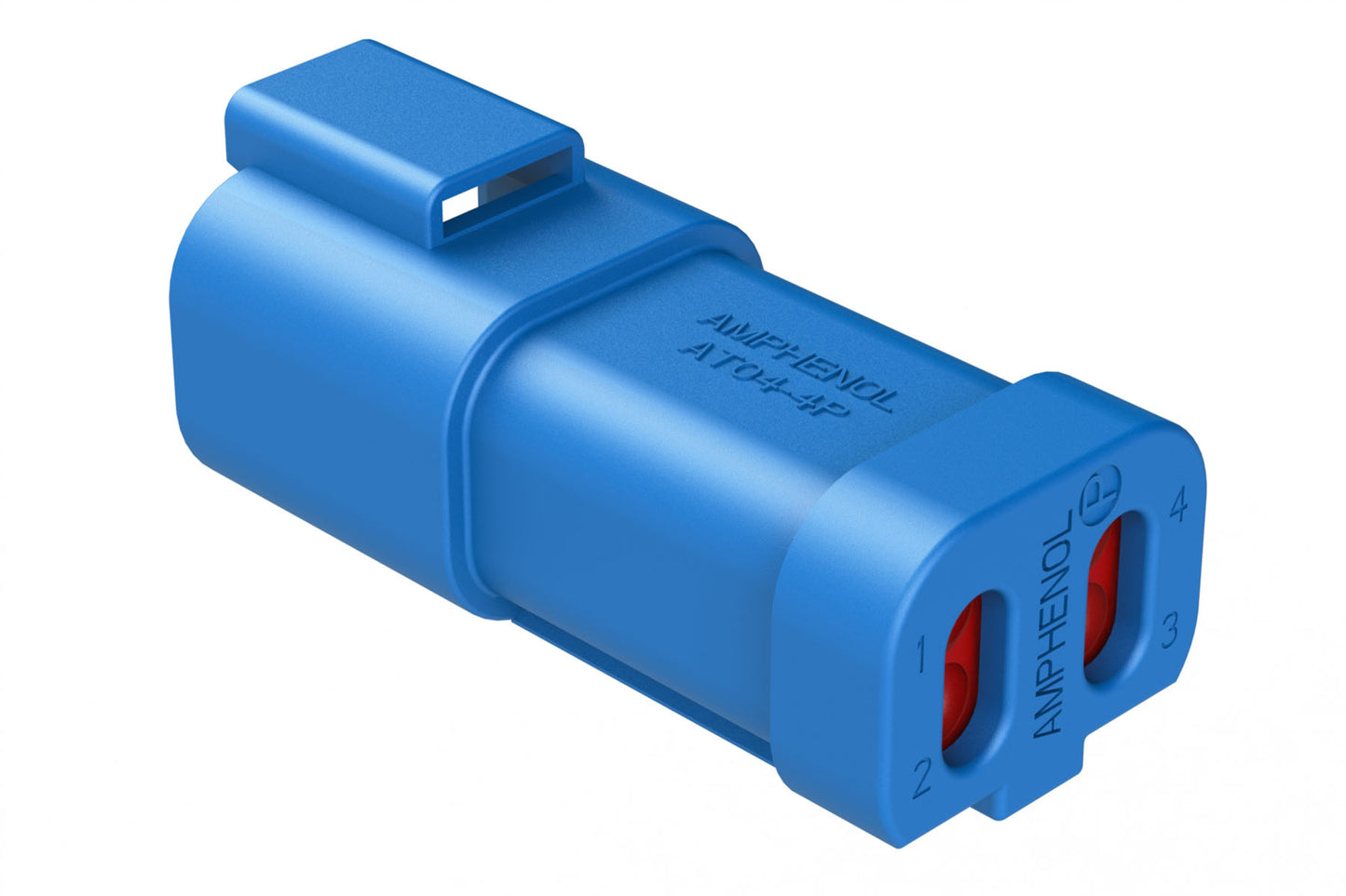AT04-4P-EC01BLU 4-Way Receptacle, Male Connector with End Cap, Blue