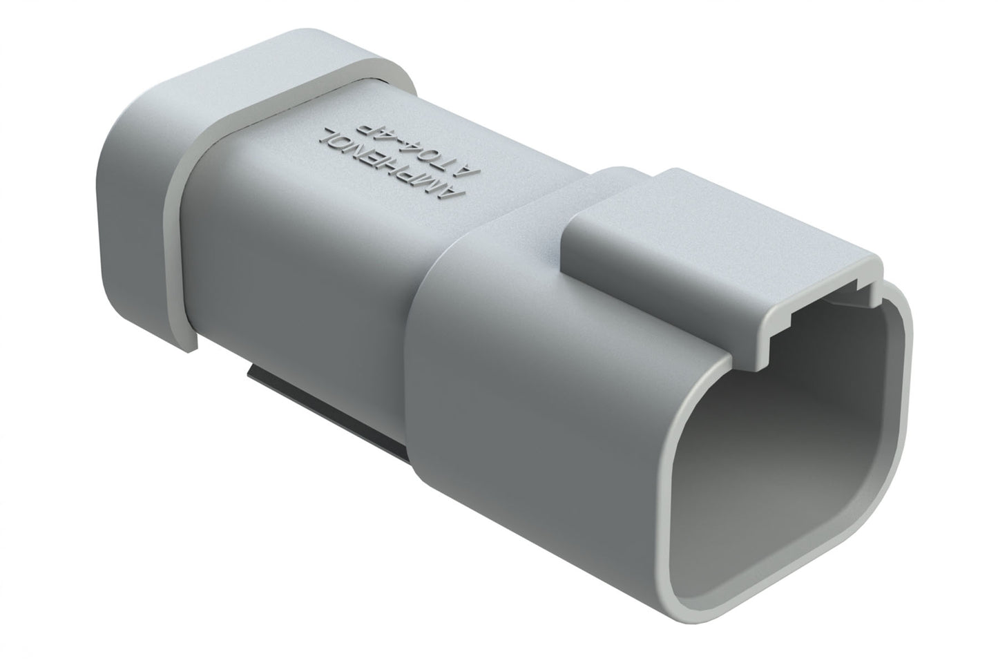 AT04-4P-EC01 4-Way Receptacle, Male Connector with End Cap, Grey. DT04-4P-E003, DT04-4P-EP06