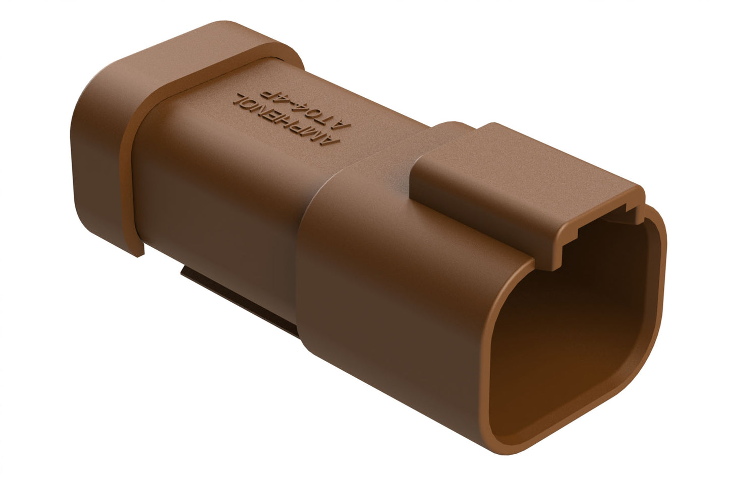 AT04-4P-MM01BRN 4-Way Receptacle, Male Connector with Reduced Diameter Seal (E-Seal) and End Cap, Brown