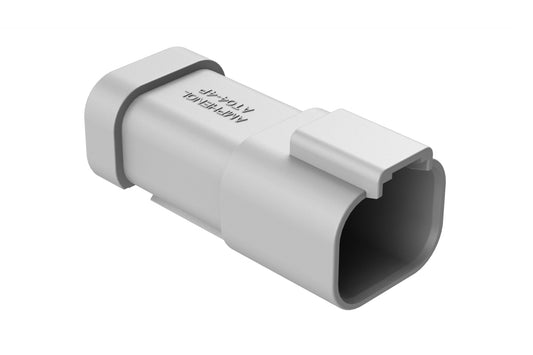 AT04-4P-P021 4- way receptacle, (1) 4 Pin busbar=26 amps, nickel plating, grey. Contacts included. DT04-4P-P021