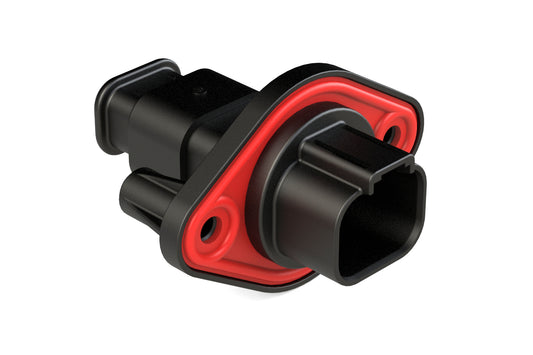 AT04-4P-PM15 4 Position Receptacle, Pin, Panel Mount, Self-Threading, Strain Relief