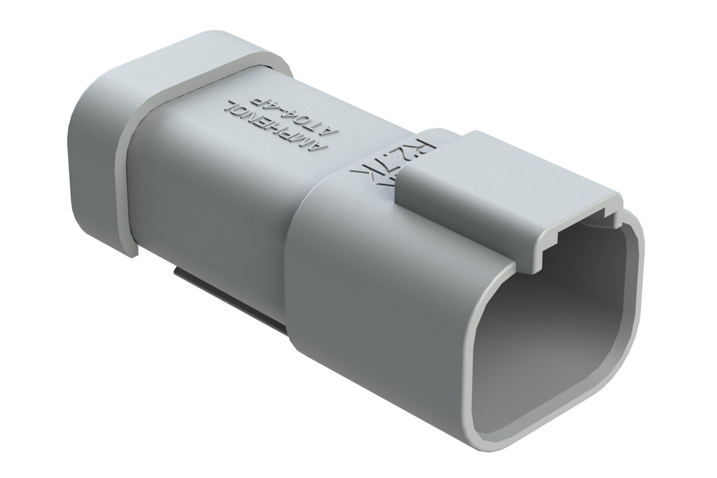 AT04-4P-R1K2K 4-Way, Receptacle, 1.2K & 2.7K OHM Resistor, NI Pins, Wedgelock, Grey