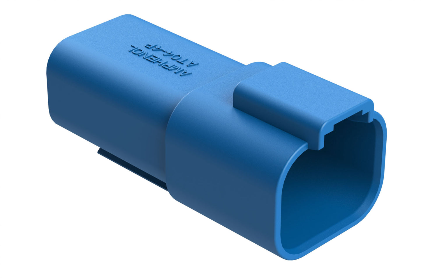AT04-4P-RD01BLU 4-Way Receptacle, Male Connector with Reduced Diameter Seal (E-Seal), Blue