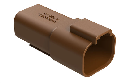 AT04-4P-RD01BRN 4-Way Receptacle, Male Connector with Reduced Diameter Seal (E-Seal), Brown
