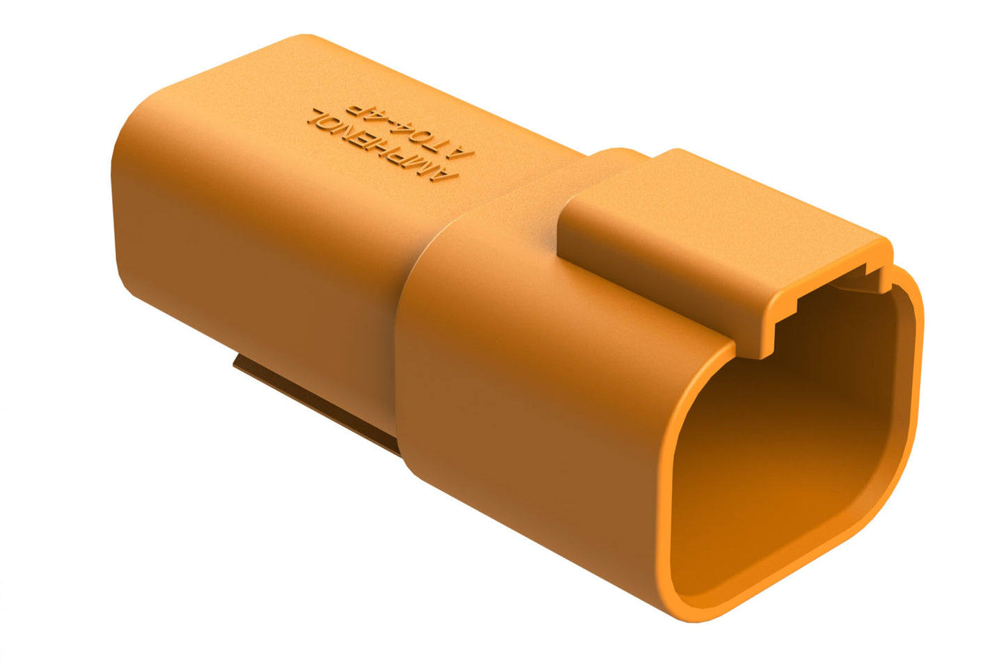 AT04-4P-RD01ORG 4-Way Receptacle, Male Connector with Reduced Diameter Seal (E-Seal), Orange