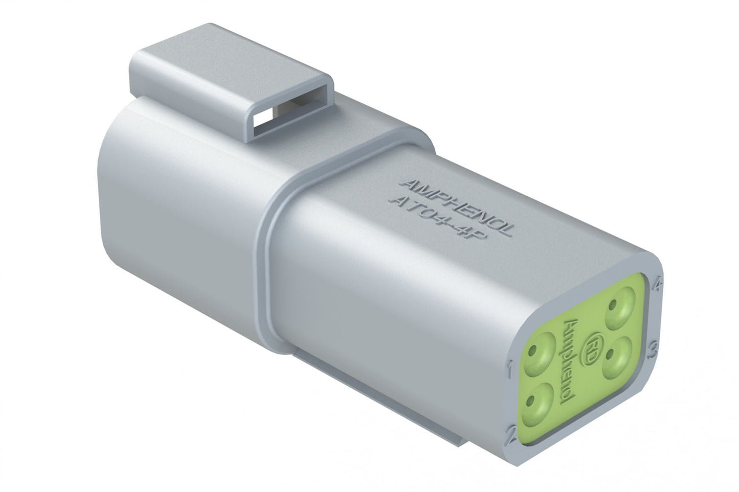 AT04-4P-RD01 4-Way Receptacle, Male Connector with Reduced Diameter Seal (E-Seal). DT04-4P-C015