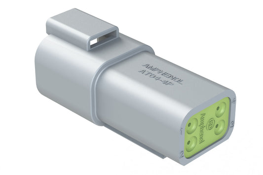 AT04-4P-RD01 4-Way Receptacle, Male Connector with Reduced Diameter Seal (E-Seal). DT04-4P-C015