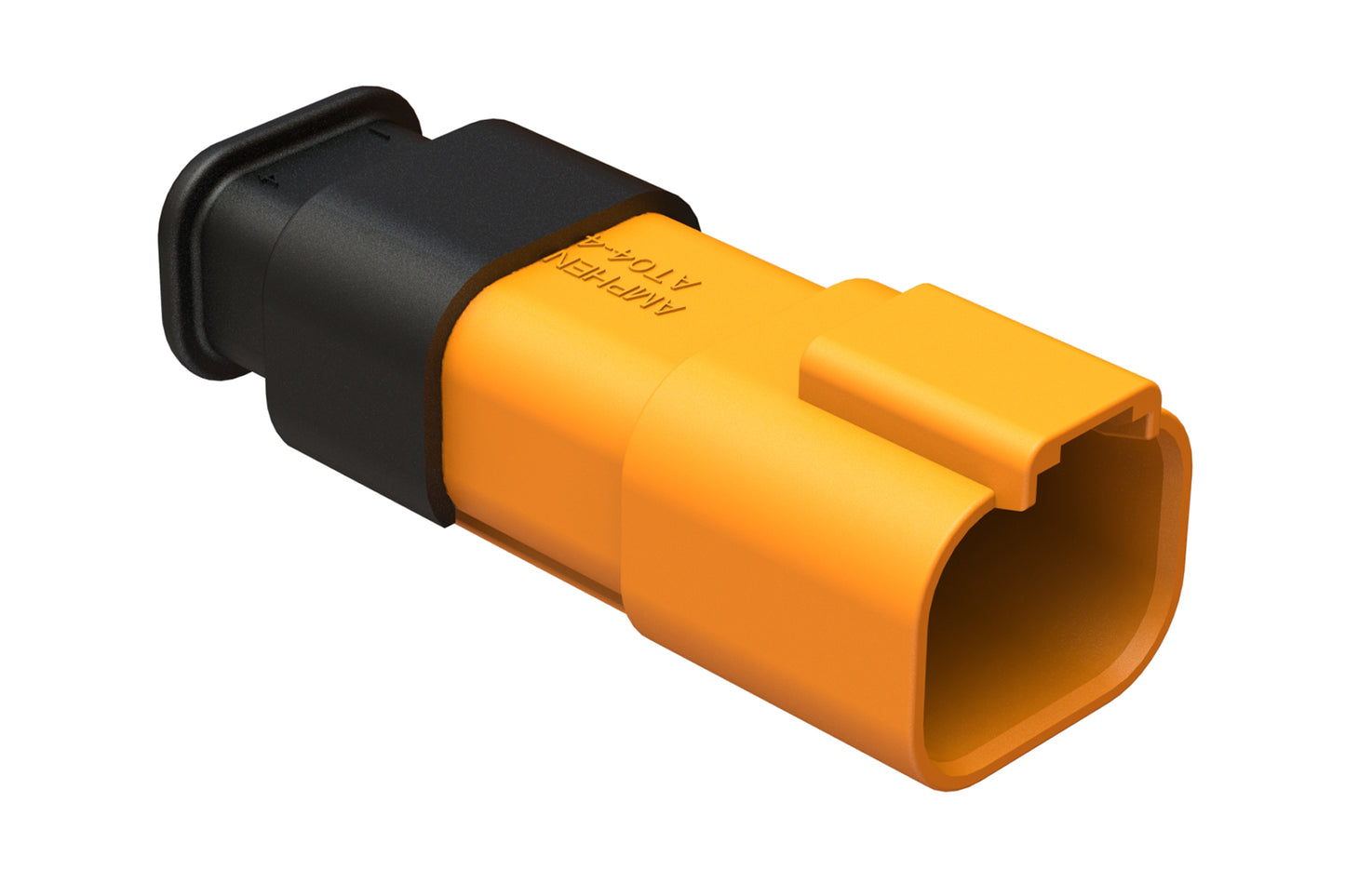 AT04-4P-SR01ORG 4-Way Receptacle Male Connector with Strain Relief Endcap, Standard Seal, Orange