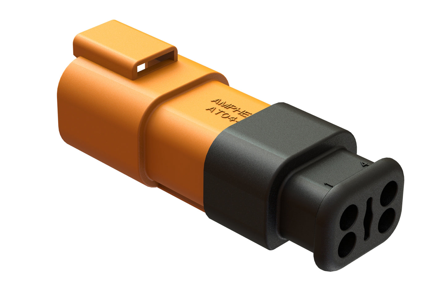 AT04-4P-SR01ORG 4-Way Receptacle Male Connector with Strain Relief Endcap, Standard Seal, Orange