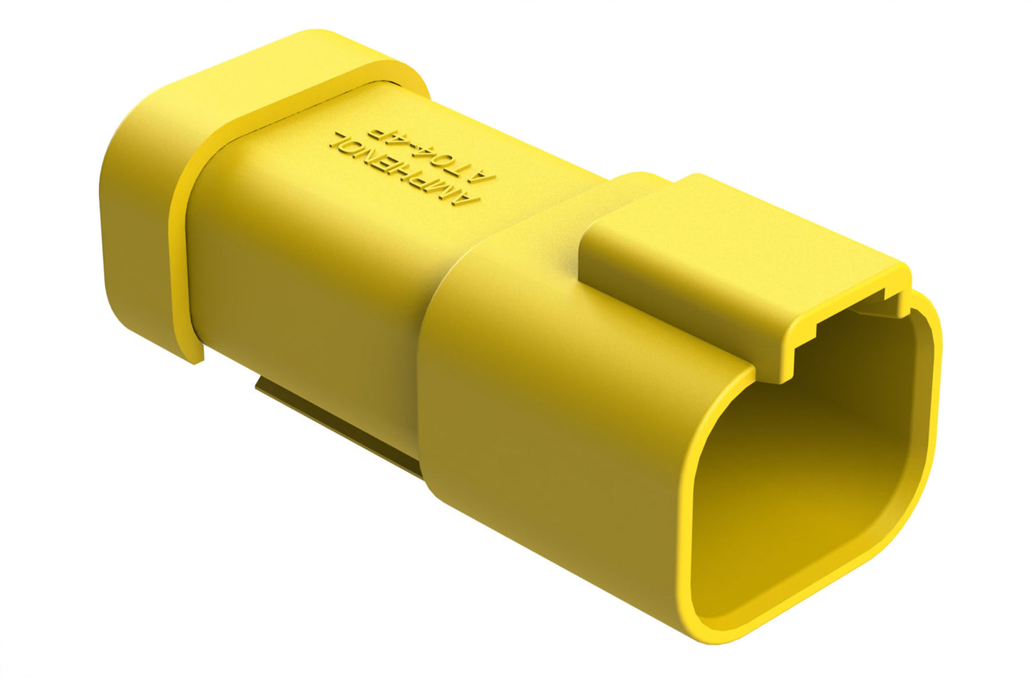 AT04-4P-SS01YEL 4-Way Receptacle, Male Connector with Solid Rear Grommet and Endcap, Yellow
