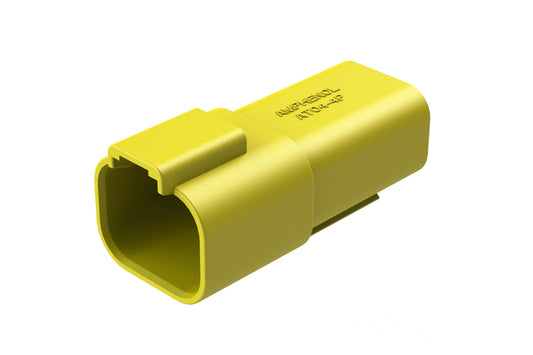 AT04-4P-YEL 4-way Receptacle, Male Connector, Yellow