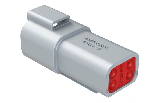AT04-4P 4-Way Receptacle, Male Connector, Grey. DT04-4P