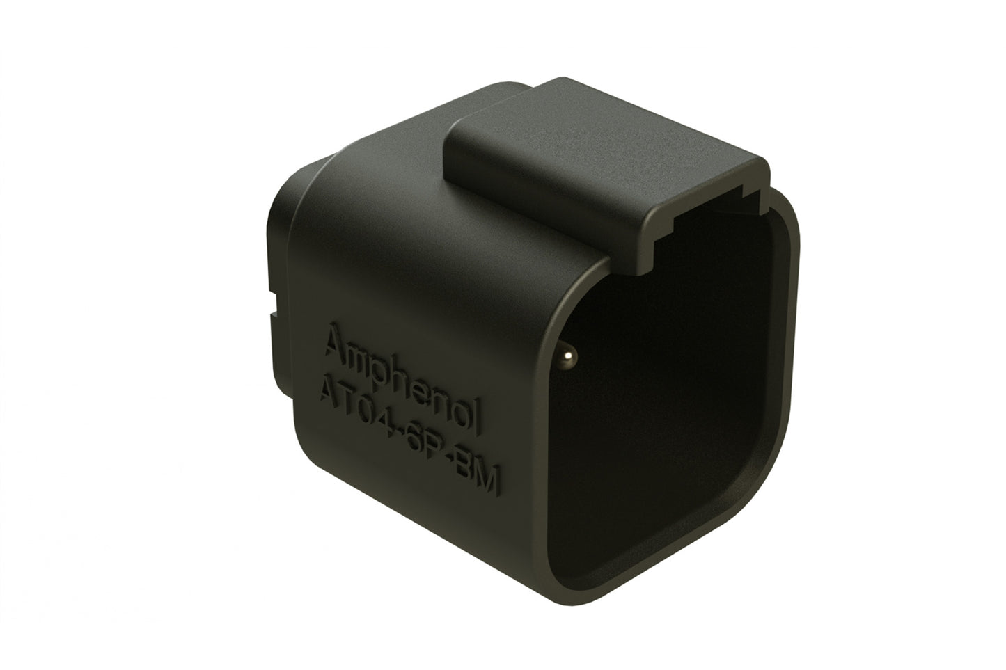 AT04-6P-BM03 6 Position PCB Flangeless (Snap Fit) Board Mount Receptacle, Pin, Nickel Contact Plating, No Potting, Black