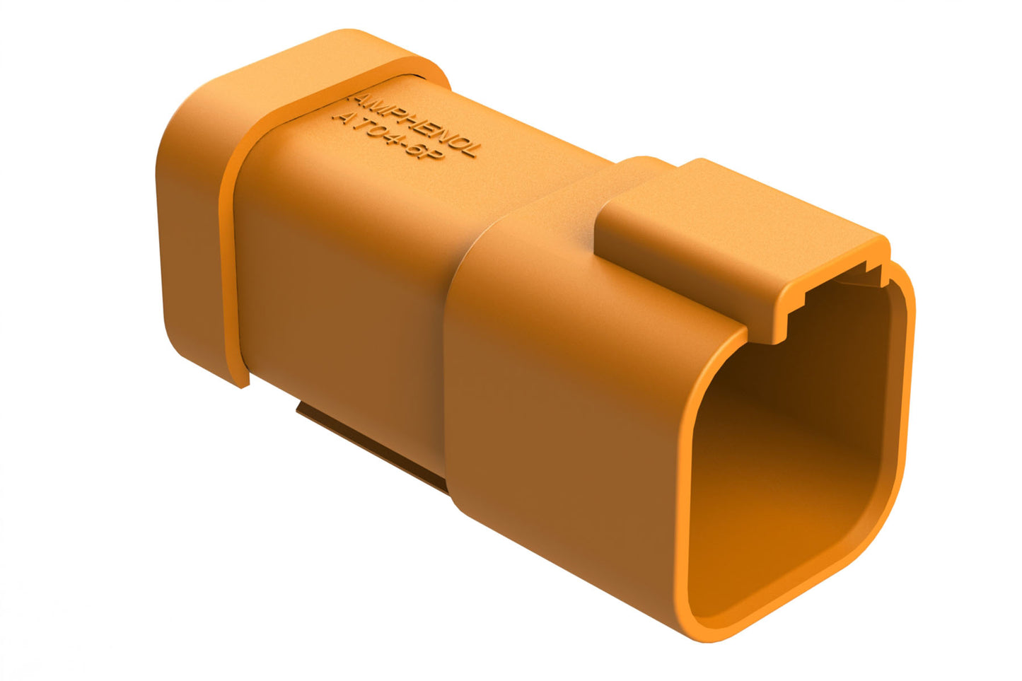 AT04-6P-EC01ORG 6-Way Receptacle, Male Connector with End Cap, Orange