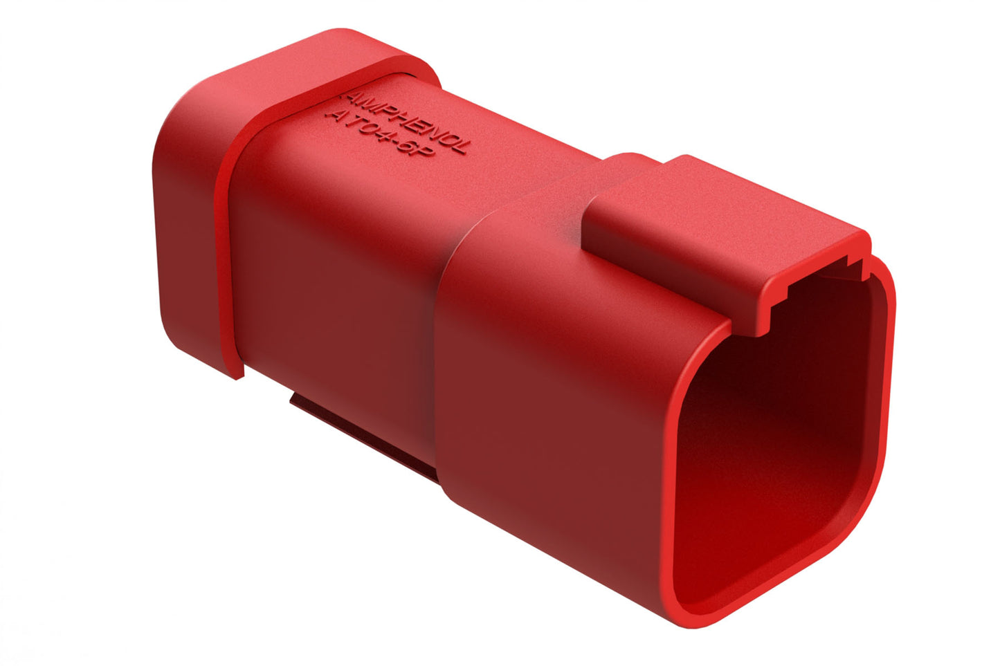 AT04-6P-EC01RED 6-Way Receptacle, Male Connector with End Cap, Red