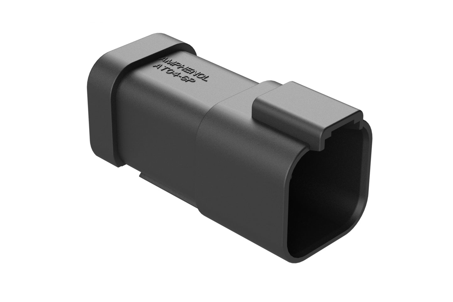 AT04-6P-EP13 6-way receptacle, (1) 6 Pin busbar=39 amps, nickel plating, black. Contacts included. DT04-6P-EP13