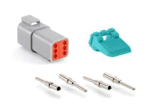 AT04-6P-KIT01 6-Way Pin Receptacle, Wedge and Contacts Kit