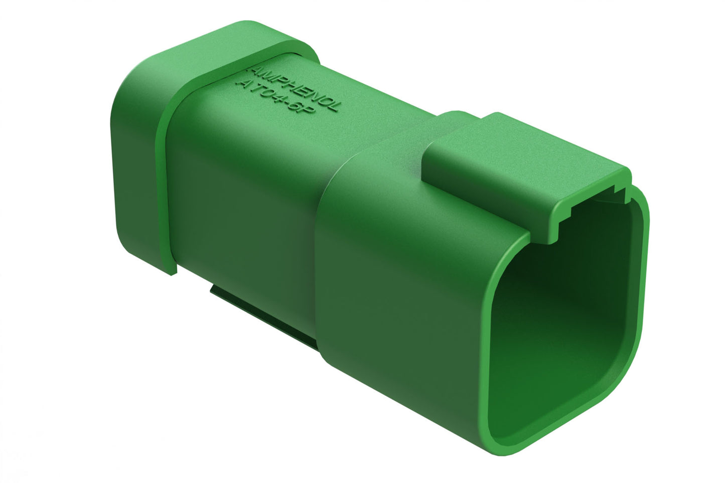 AT04-6P-MM01GRN 6-Way Receptacle, Male Connector with Reduced Diameter Seal (E-Seal) and End Cap, Green