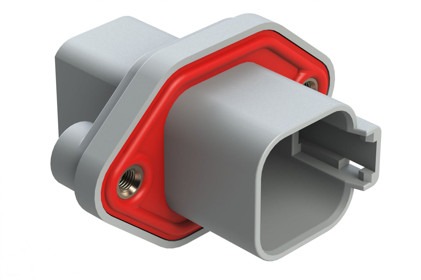 AT04-6P-PM05 6-Way Flange Mount Receptacle with Gasket, Pin, Threaded. DT04-6P-CL09